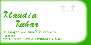 klaudia kuhar business card